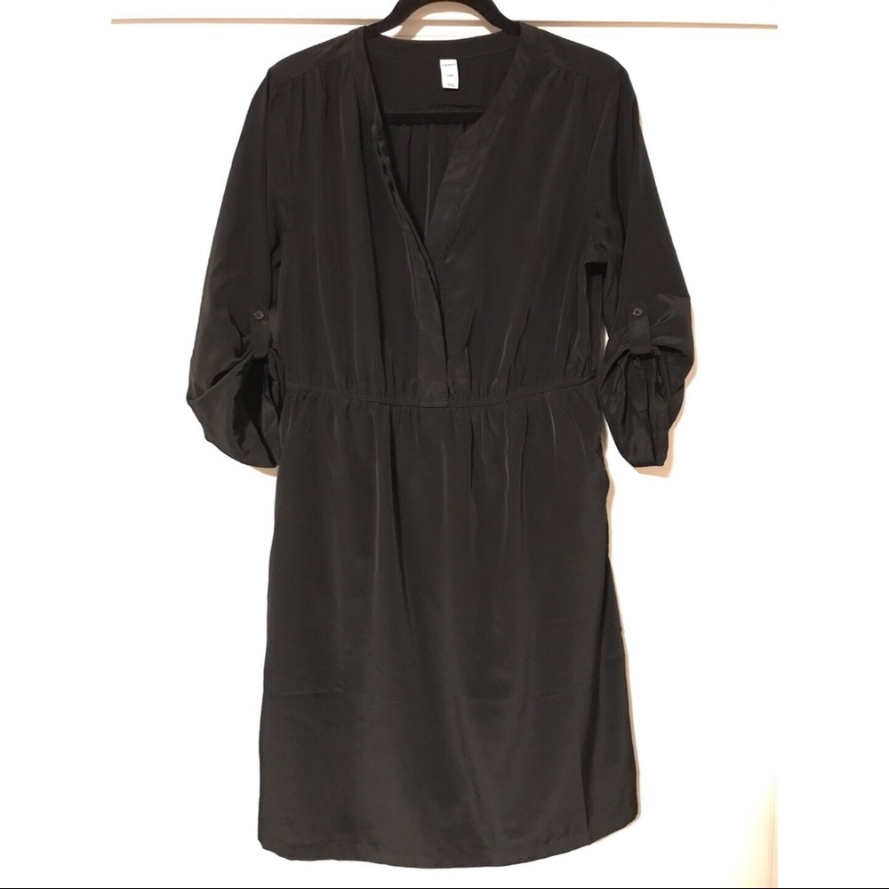 Black Cinch Waist Rayon Dress